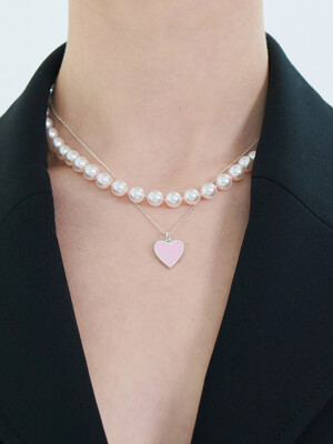 Knotted Pearl Necklace_Pink