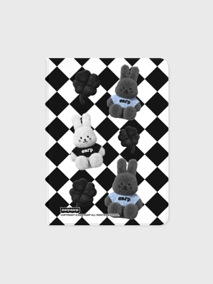 CHECKER BOARD FLUFFY POPO-BLACK(아이패드-커버)