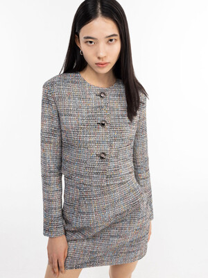 TWEED CROP JACKET_BLACK