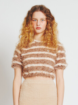 FUR STRIPE CROP TOP_BE