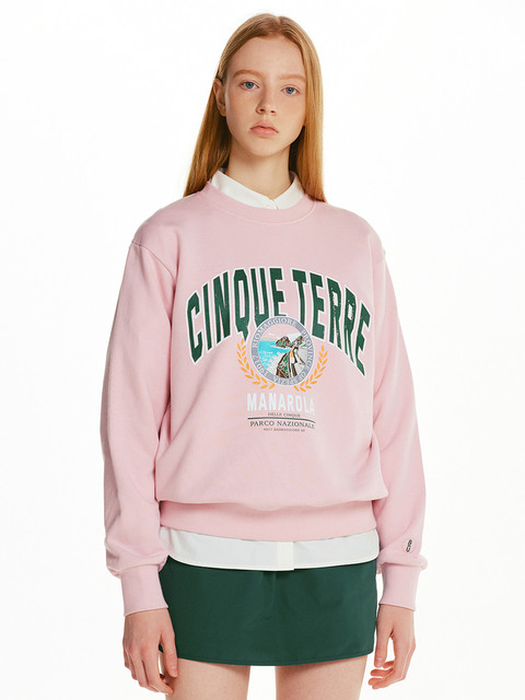 티셔츠 - 앤유 (AND YOU) - CINQUE TERRE City artwork sweatshirt (Pink)