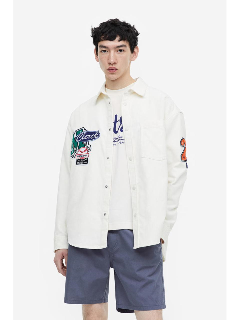 팬츠 - 에이치엔엠 (H&M) - 레귤러핏 코튼 쇼츠 블루 그레이 1037593018