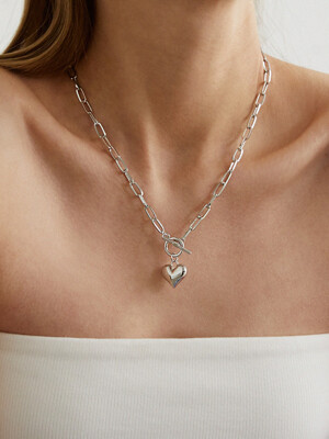 HEART BOLD CHAIN NECKLACE (2colors) AN223014