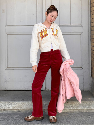 [Mmlg W] CORDUROY PANTS (WINE)