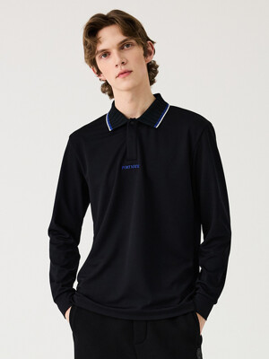 MAYNE COLLAR POLO T-SHIRT - BLACK (MEN)