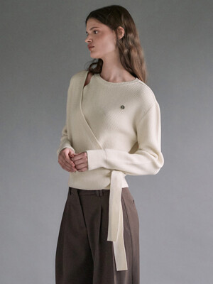 Cutout Ribbon Tie Pullover SK3WP428_2color