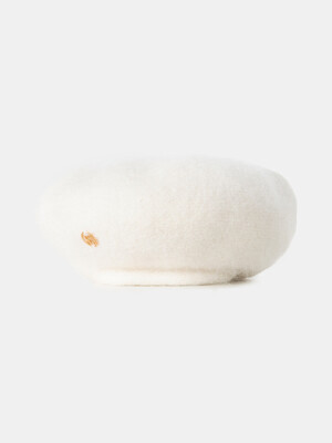 logo pendant angora beret (C031_white)