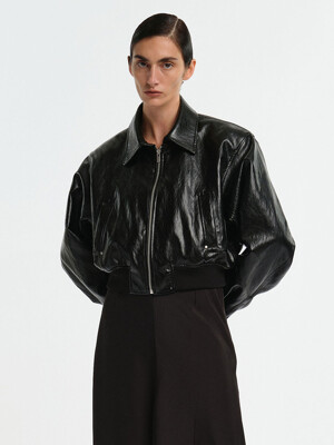 VEGAN LEATHER CROPPED JACKET_2colors