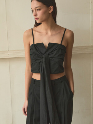 RIBBON CROP TOP_BLACK