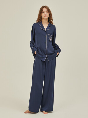 CLASSIC ROUND PAJAMA SET_royal navy