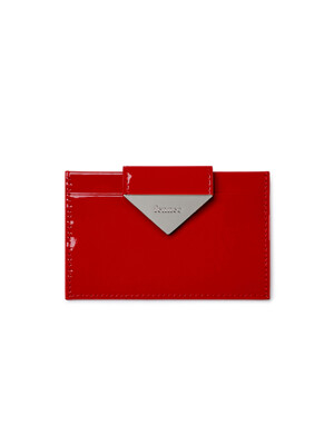 TRIANGLE BRIDGE CARD HOLDER - CHERRY RED