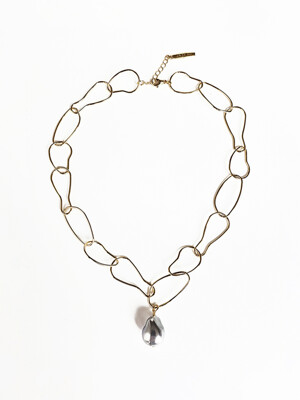 Pebble Chain Baroque Pearl Pendent Necklace