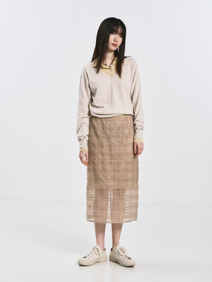 WOOL V-NECK KNIT TOP_PALE BEIGE