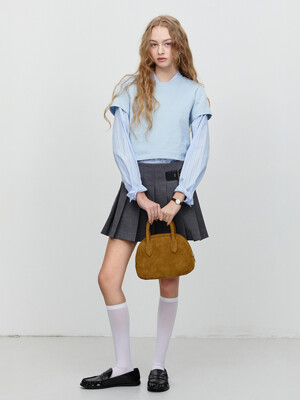 SUEDE BOSTON TOTE BAG CAMEL_UDBA4F202CM