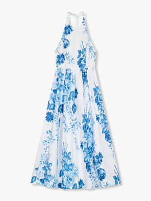 플로럴 홀터넥 린넨 드레스 (Petites Percy Linen Dress)_화이트 RF14307028