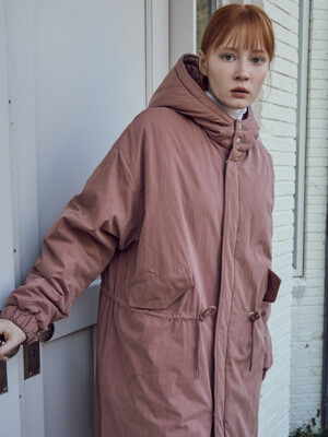 [Women’s Edition] M-65 FishTail Hooded Bomber Jacket Padded Coat INDI PINK