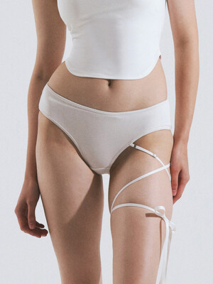 크로스 리본 로우 비키니 팬티 (White)