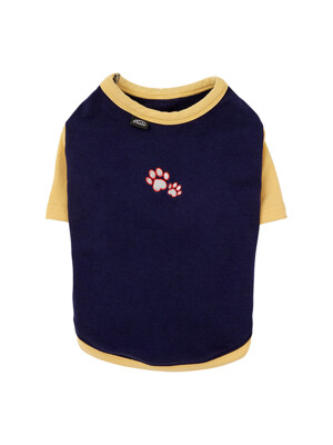 [PET] RINGER TEE-NAVY/YELLOW