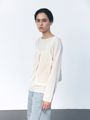 TVS NETTING LAYERD KNIT TOP_3COLORS