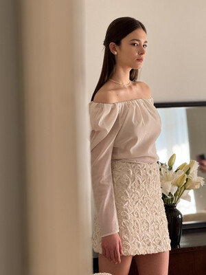 Lautre Monet flower beige skirt