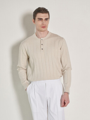 ALCKT019 워셔블 립 헨리넥 니트_s.beige
