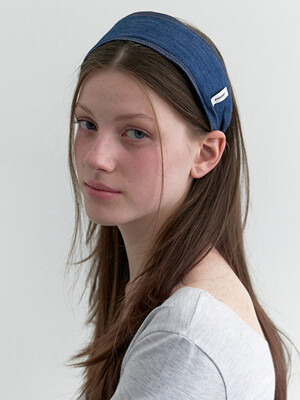 basic denim headband - medium blue