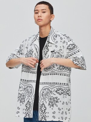 Orignal Paisley Straight shirt - White