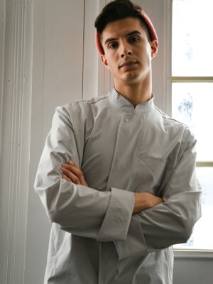 lamant stretch chef coat #AJ1955 grey