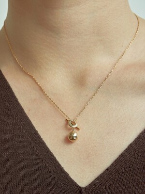 mini ball necklace-gold