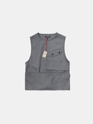 Dublin Down Pocket Vest Grey 다운 포켓 베스트