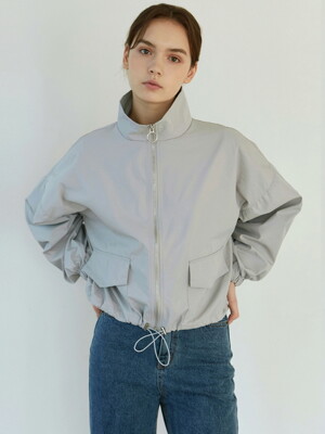 STRING ZIP UP JACKET_LIGHT GRAY
