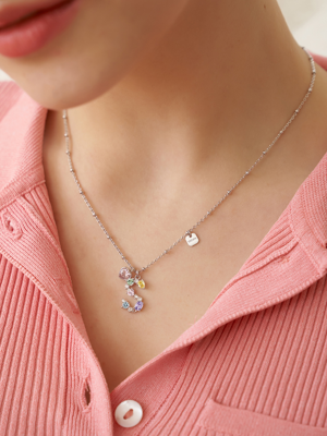 Glitter Initial Point Necklace_NZ1154