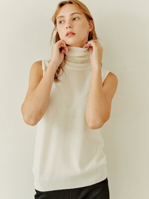 민소매 캐시미어 풀오버 Sleeveless Pullover(Ivory)