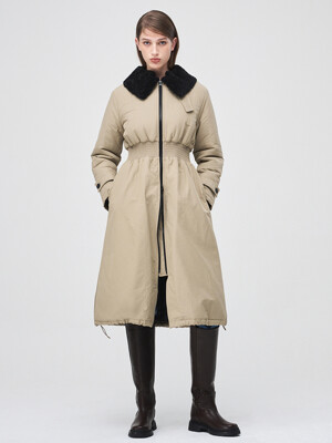 Smock Padding Coat, Beige