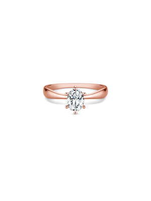 Solitaire oval ring(rose gold)