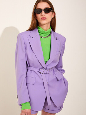 Vivid Oversized Tailored Jacket [Purple]