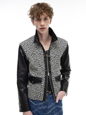 Vegan Leather Jacket Leopard
