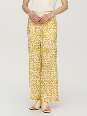 ULEHAWA Bending wide pants (Yellow flower)