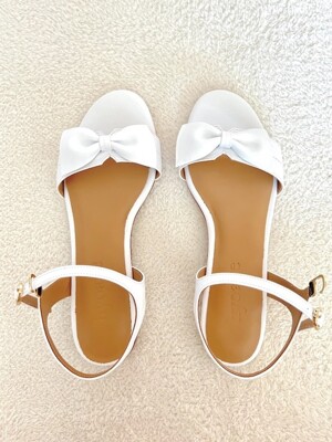 Blair Ribbon Sandals - White