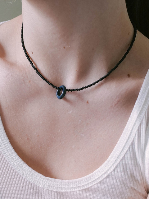 주얼리,주얼리 - 포틀 (Fotl) - [Glass,Crystal,925silver]Minimal necklace(2color)