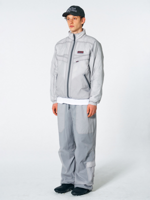 Openwork Stitch Carpenter Pants Pale Gray