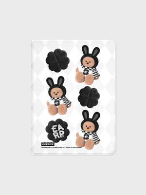 CHECKER BOARD FAKE RABBIT COVY-GREY(아이패드-커버)