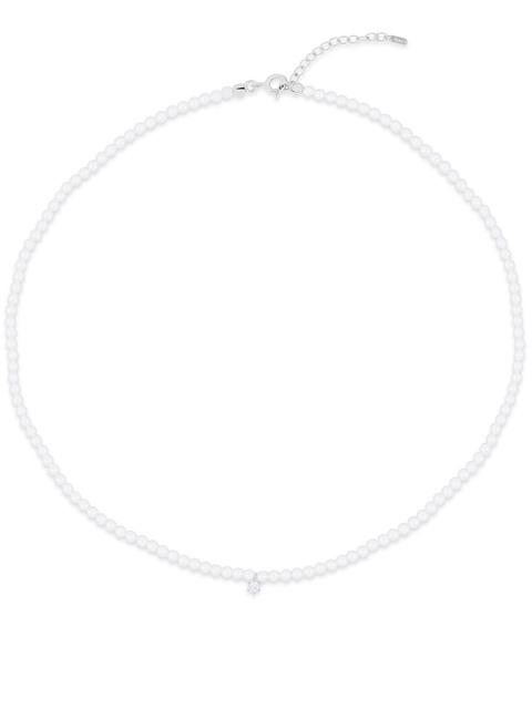 주얼리 - 이너프립 (ENOUGHLIP) - Crystal Charm Pearl Necklace 