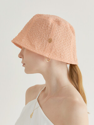 floral embo bucket hat (C020_peach)