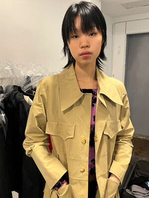 Trench coat - mid length sand