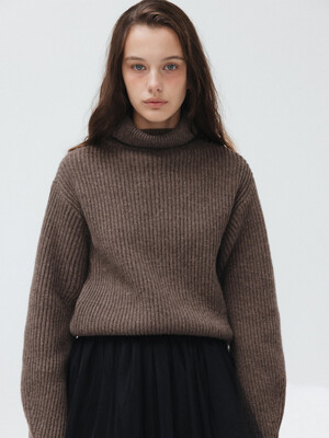 FINE WOOL HIGH NECK KNIT_TT3W314BR