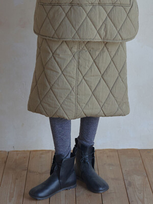 half quilted padded skirt