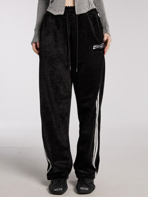 LOGO VELVET PANTS (BLACK)