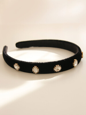 Velvet Cubic Headband Accentuated Hairband H01110