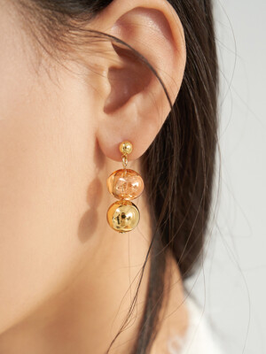 gold bubble earrings